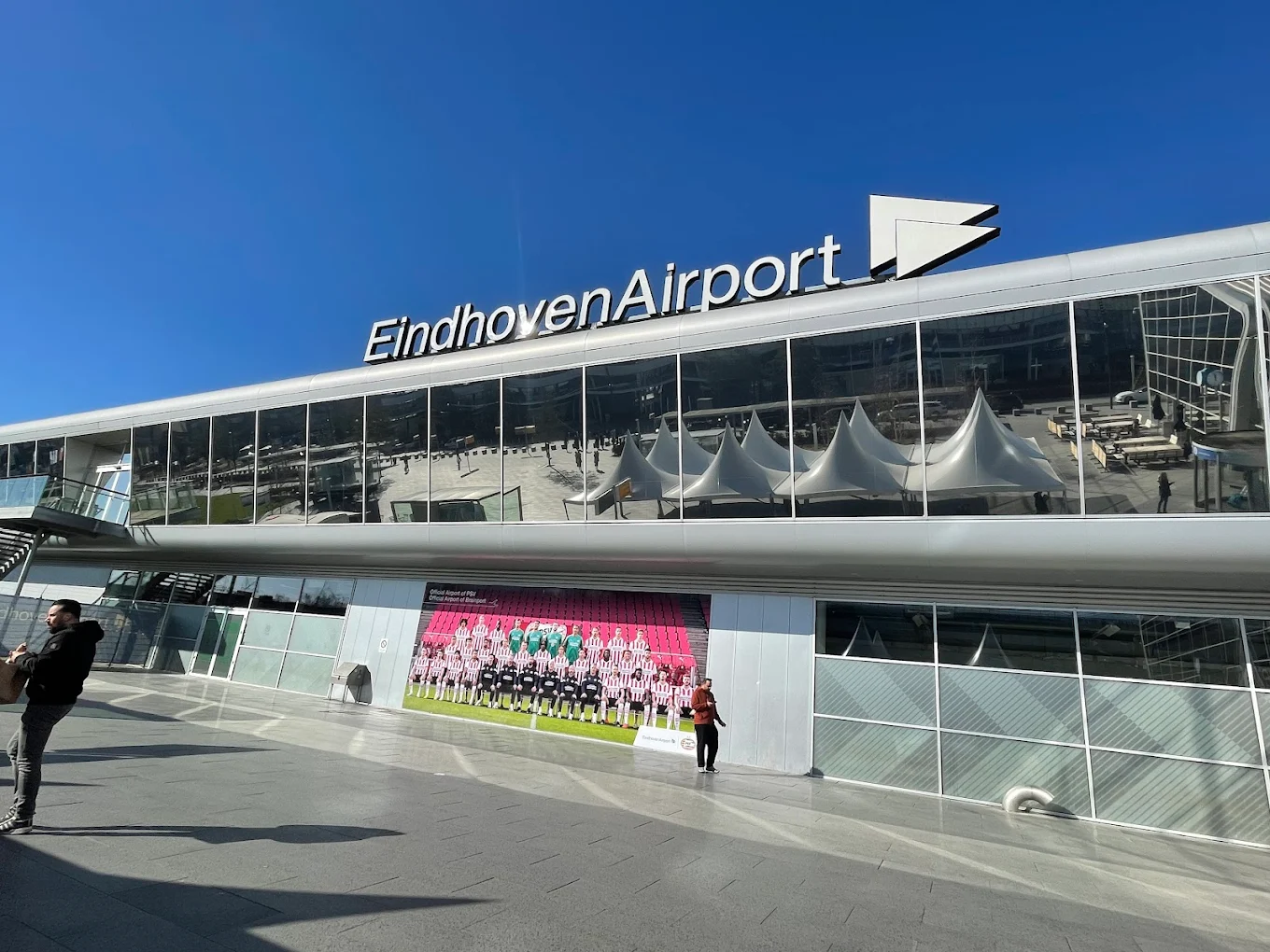 Eindhoven Airport terminal building exterior.