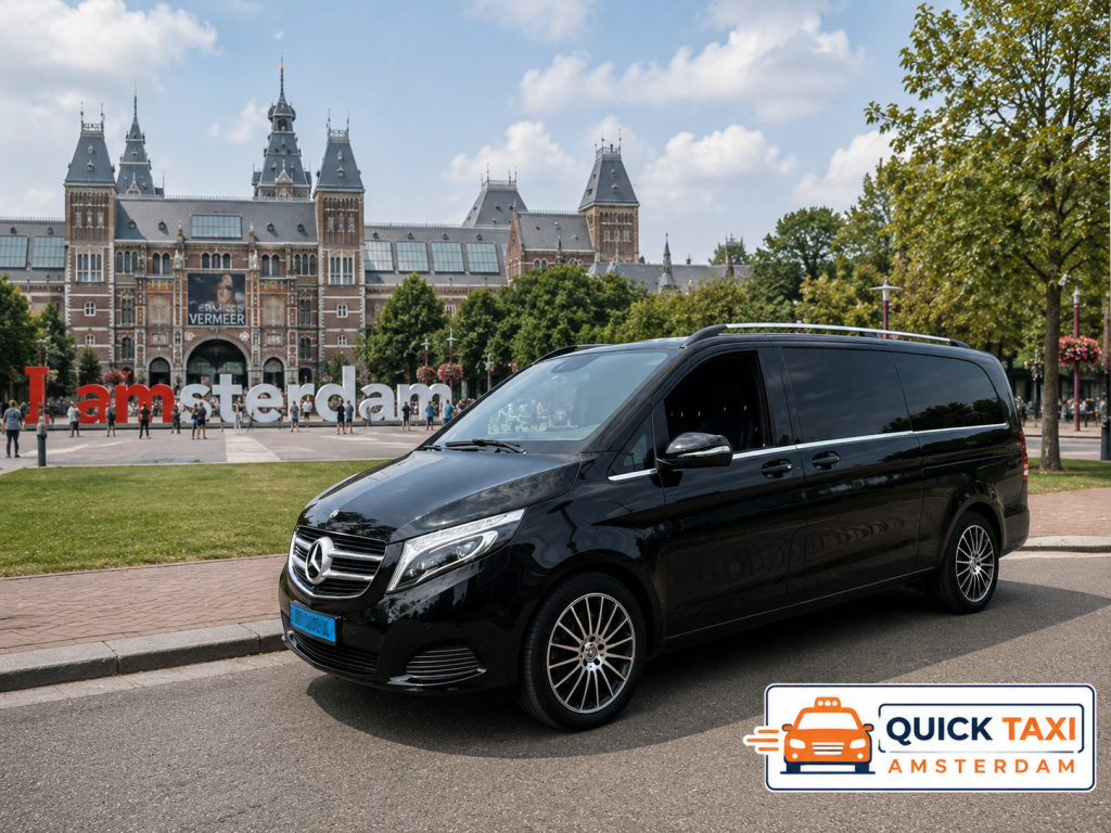 Amsterdam taxi service to tourist attractions Rijksmuseum and Vondelpark