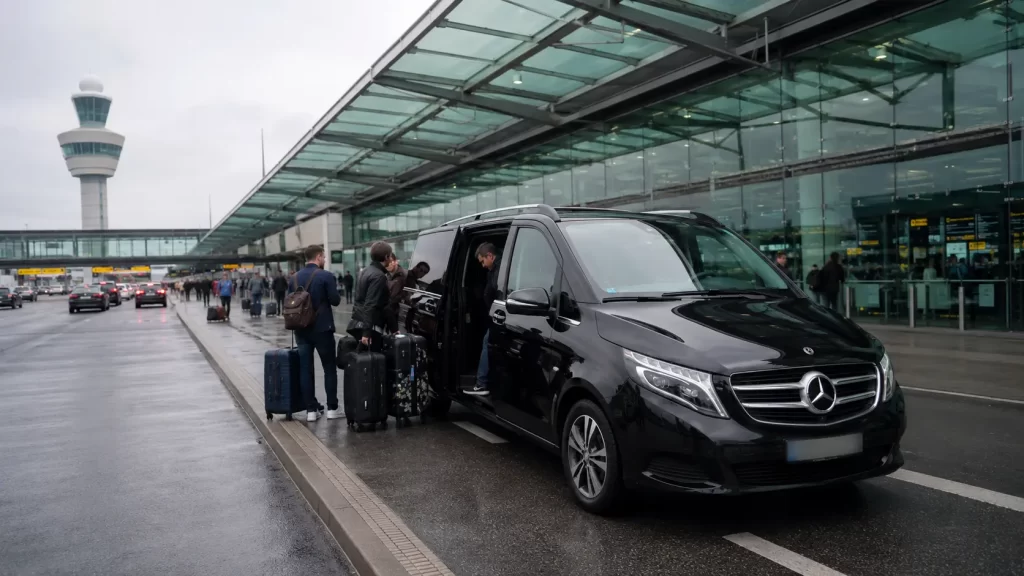 7 seater taxi Amsterdam Schiphol Airport V-Class group transfer