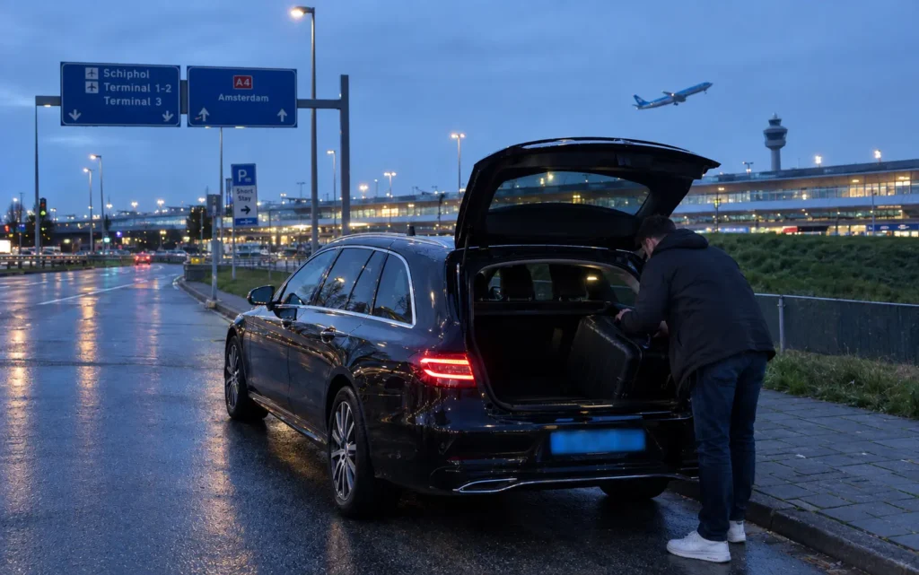 Early morning taxi to Schiphol Airport from Amsterdam